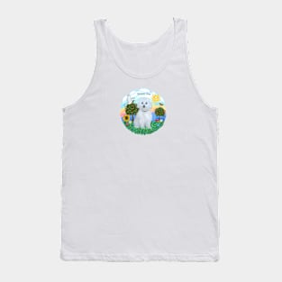 "Hapopy Dday" Maltese in the Country Tank Top